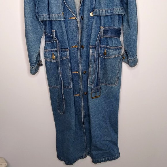 SOLD! Vintage Denim Duster Coat / Together SZ 8 - Picture 7 of 8